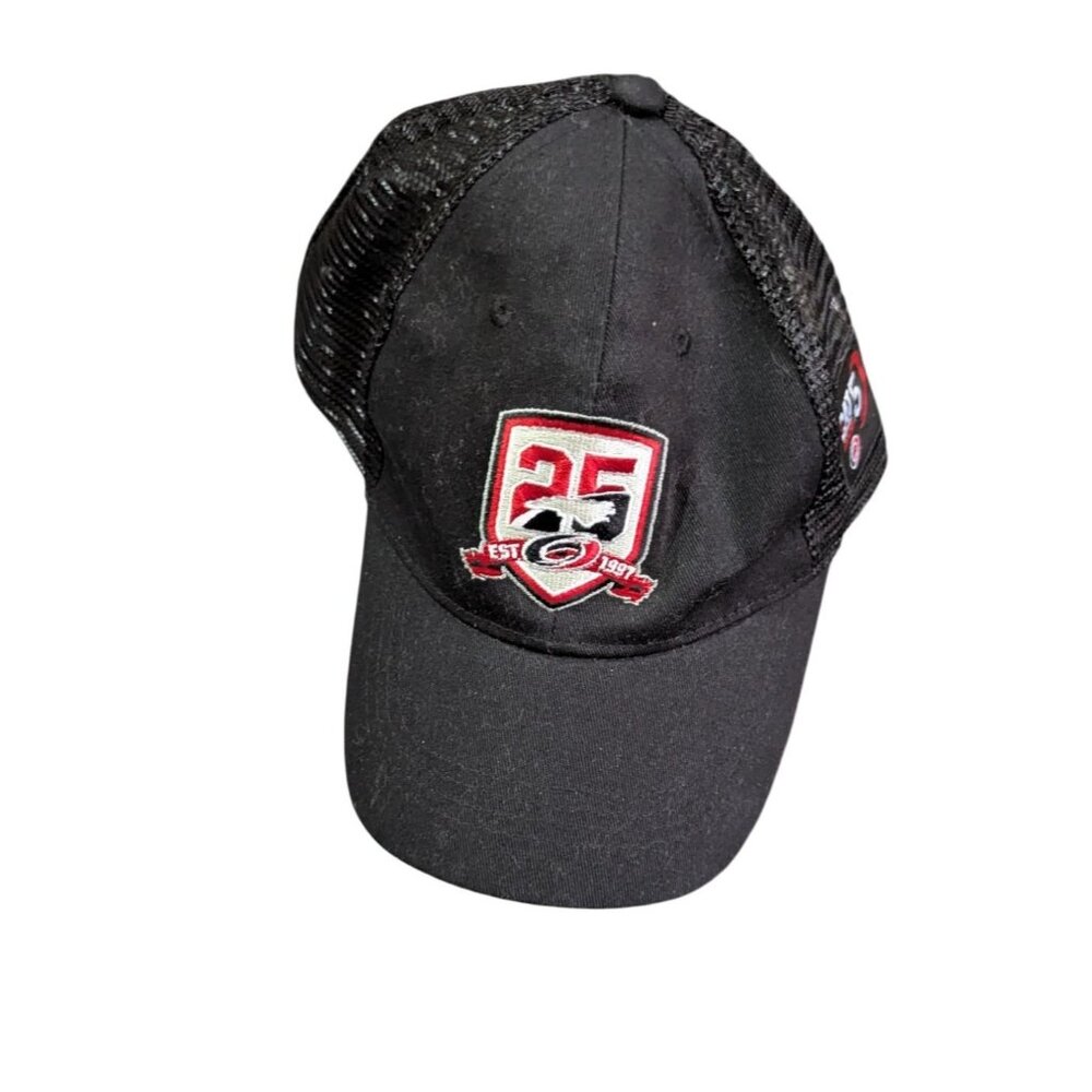 Carolina Hurricanes 25th Anniversary Hat Black Mesh Adjustable Cap hat  snap bac
